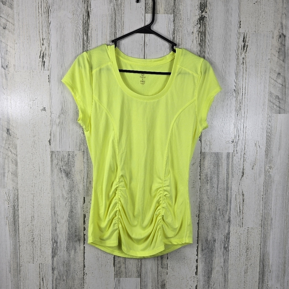 balance collection neon yellow short sleeve active wear shirt women's S